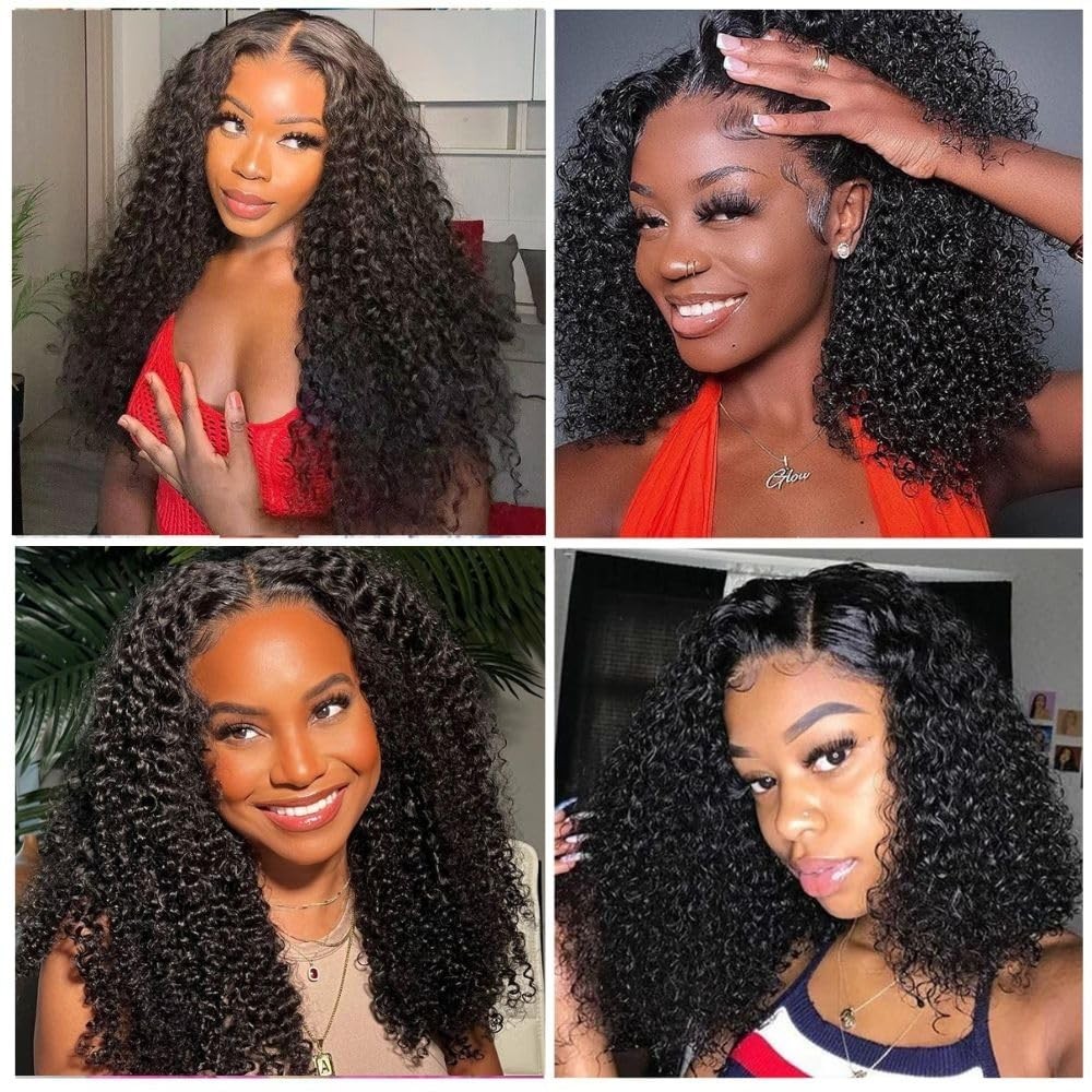 Kinky Curly Lace Front Wig 13×6 HD Frontal 220% Density 18″ Glueless Pre-Plucked