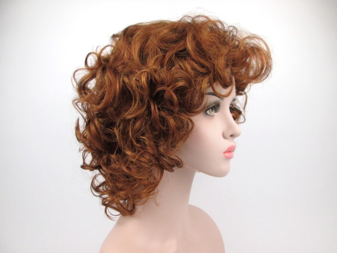 50S 60S WOMENS SHORT BIG BOUNCY CURLS CURLY HAIR WIG BANGS SABRINA GOLDEN GIRLS
