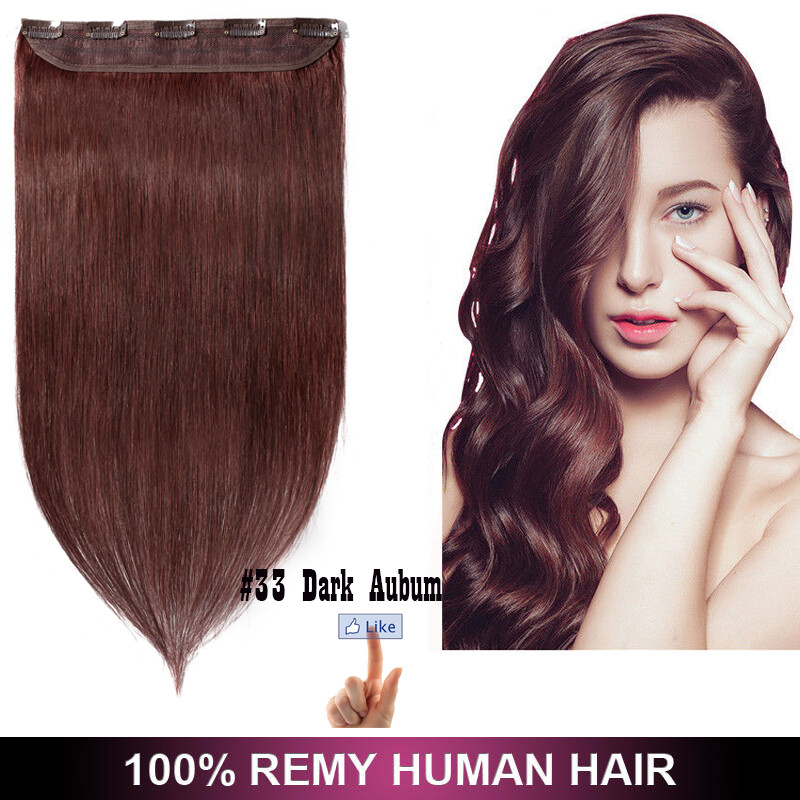 120G Real Remy Clip in Human Hair Extensions One Piece 3/4 Full Head Invisible