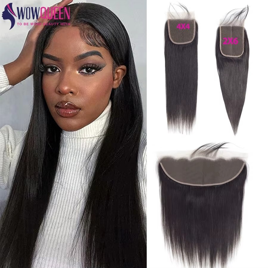 Straight 13×4 Transparent Lace Closure 4×4 Human Hair Natural Hairline For Wig