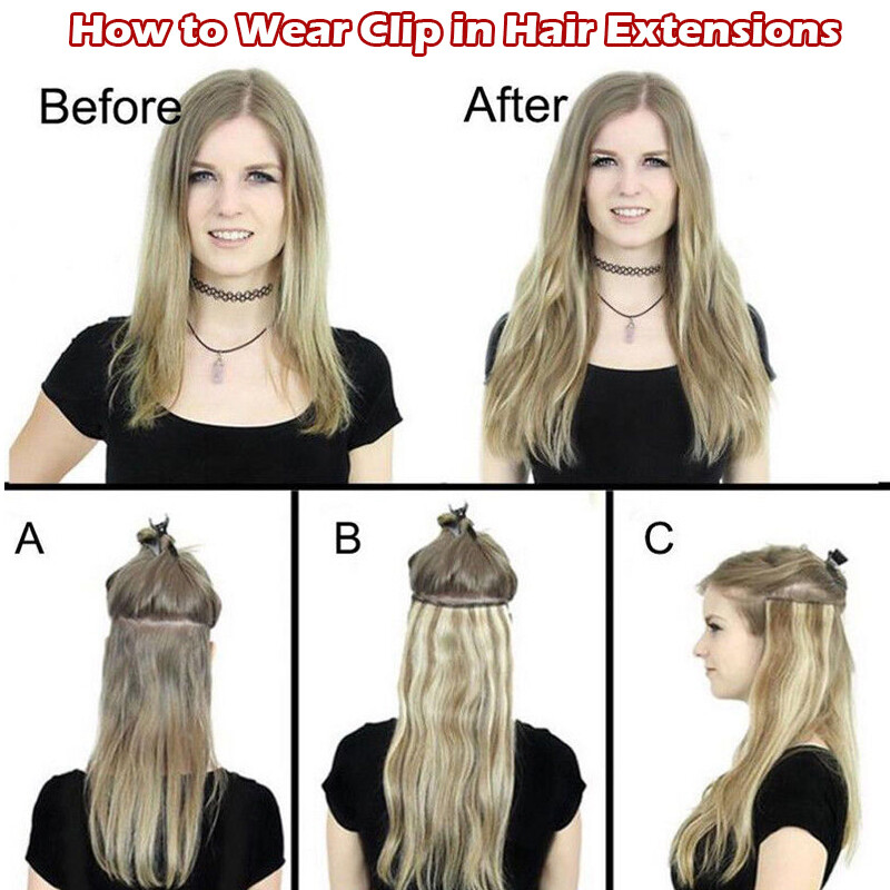 120G Real Remy Clip in Human Hair Extensions One Piece 3/4 Full Head Invisible