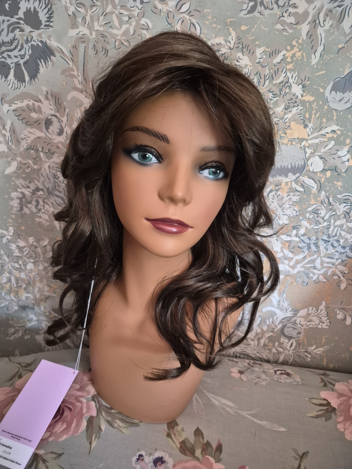 Paula Young Emmeline Avg. Cap Medium Golden Brown Curly/Wavy Wig