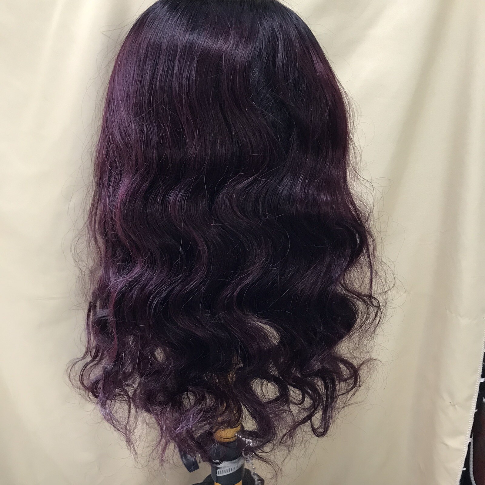 20in 4×4 Lace Closure Human hair Wig Bodywave Prepluckle Ombre Burgundy Remy