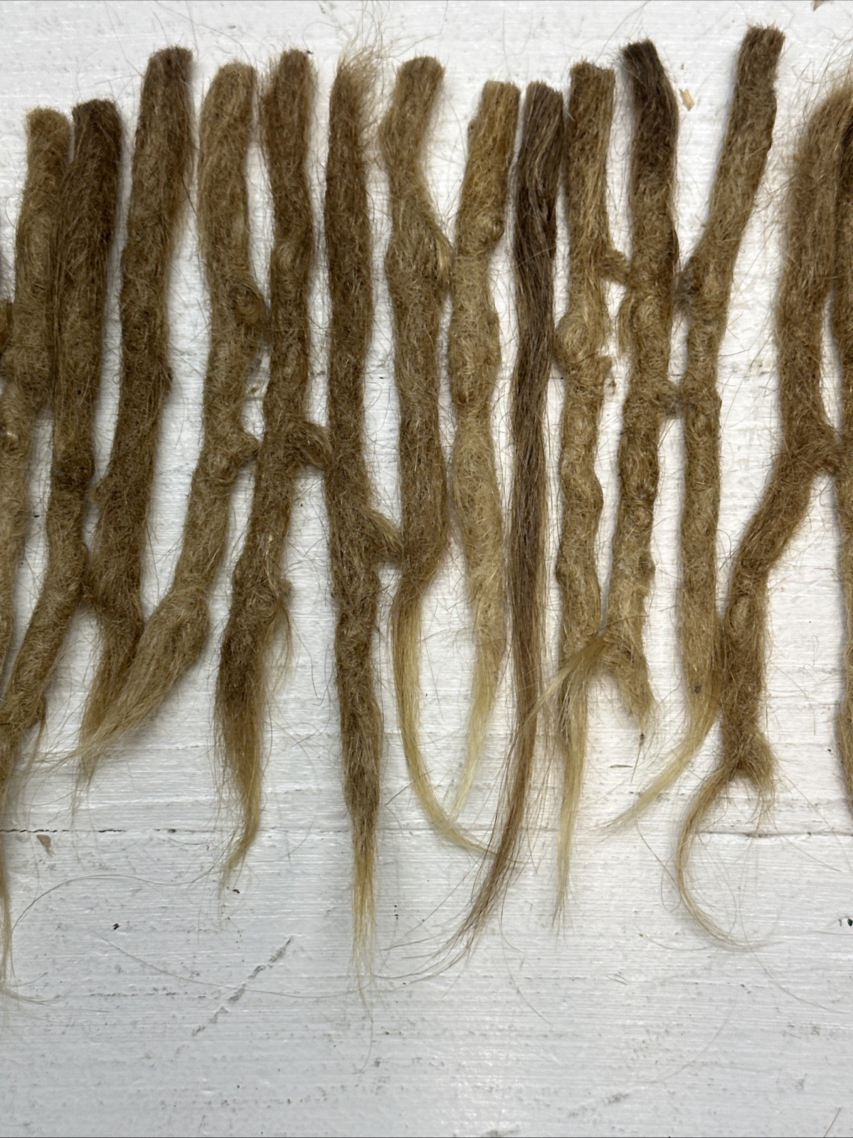 99 Crocheted Paintbrush Tip Human Hair Dreadlocks Caucasian 5”-9” Blonde