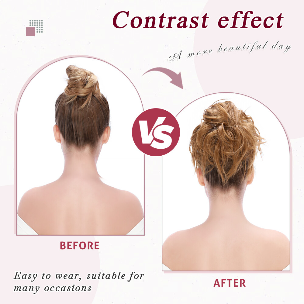 85g Large Curly Scrunchie Messy Bun Hair Piece Updo Ponytail Hair Extension US