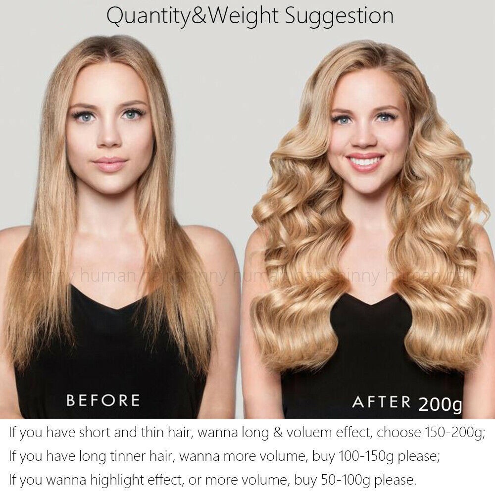 Tape In Hair Extensions Real Invisible Human Hair Skin Wefts Highlight Blonde26″