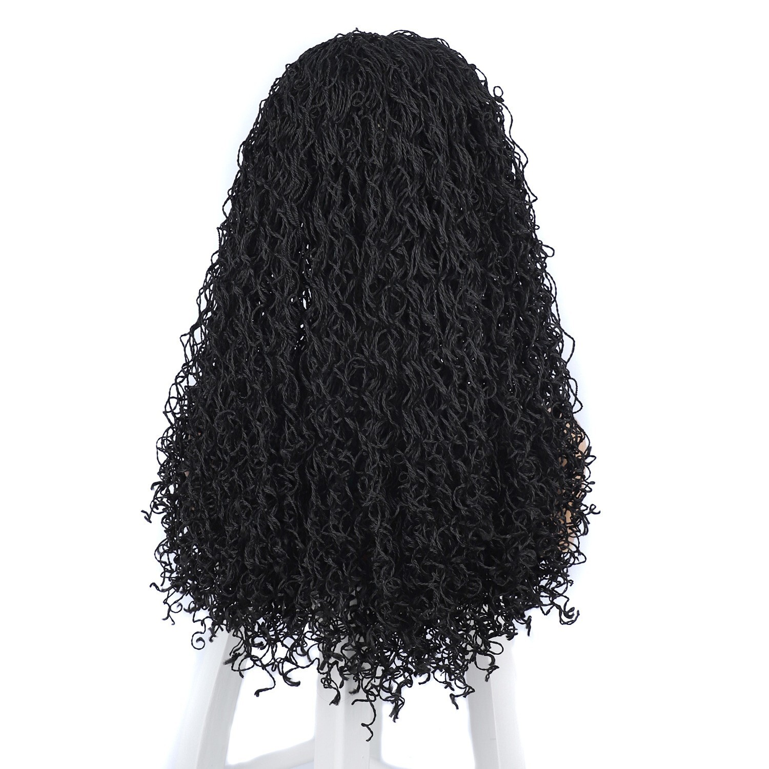 18″ Curly Wavy Twist Braids Wig for Women 4×4 Lace Front Braided Wigs Synthetic
