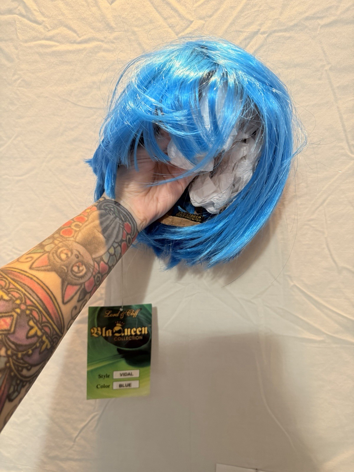 Lot Of 5 Blue Synthetic Wigs Costume Cosplay Party Wig