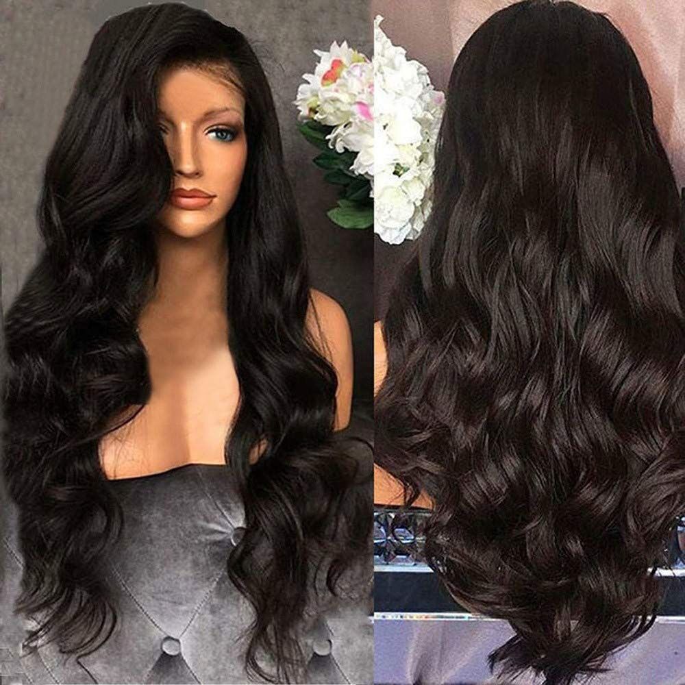 Women Long Full Wig Brazilian Star Human Hair Body Wave Lace Front Thick Wigs US