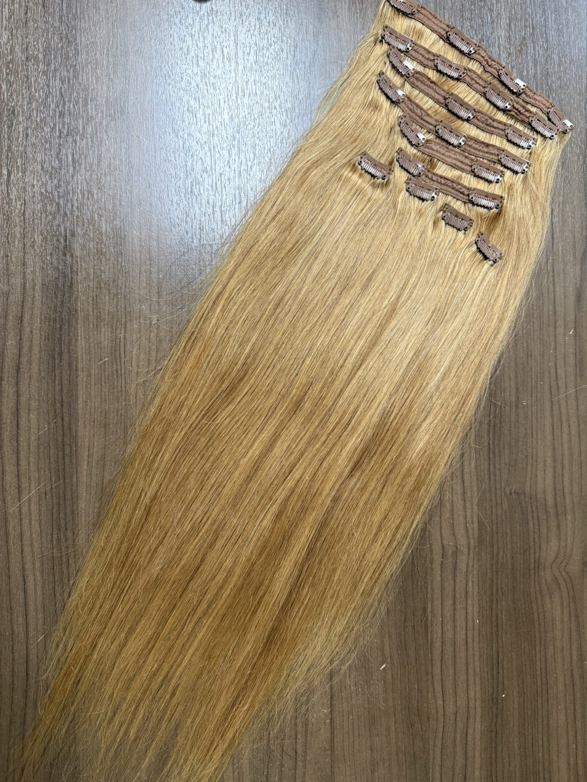 100% Human Hair Extensions- Clip in 10 pieces 140g 20 inch color #27