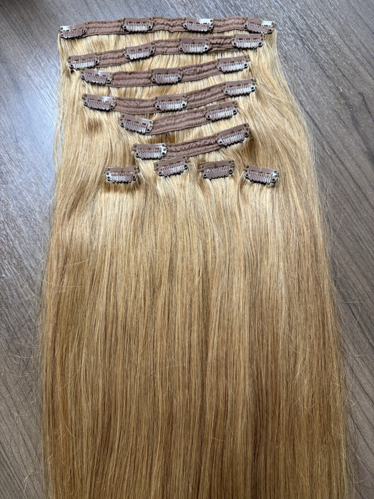 100% Human Hair Extensions- Clip in 10 pieces 140g 20 inch color #27