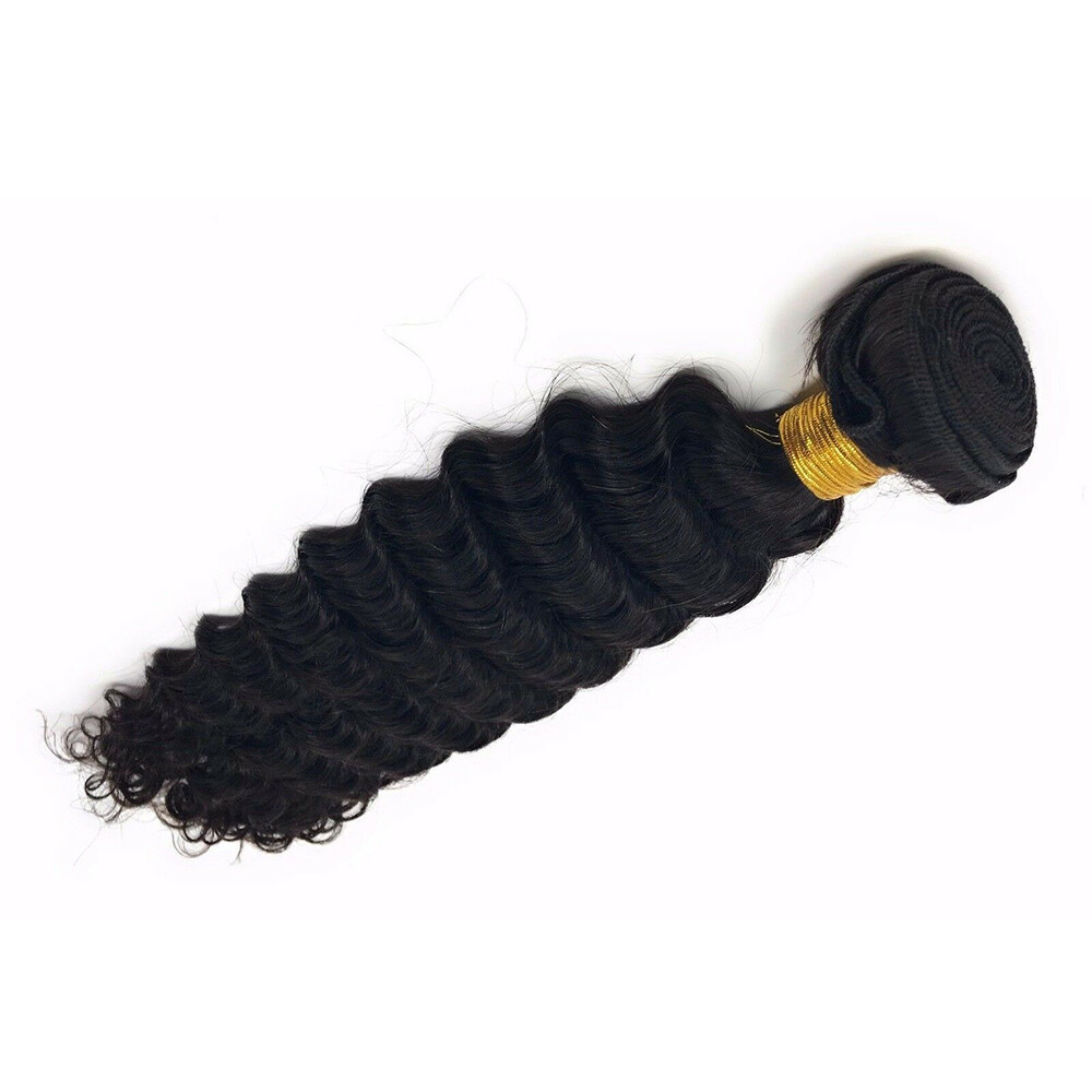 Deep Wave Black Color 1B Brazilian 100 Human Virgin Hair Weave 1 or 3 Bundles