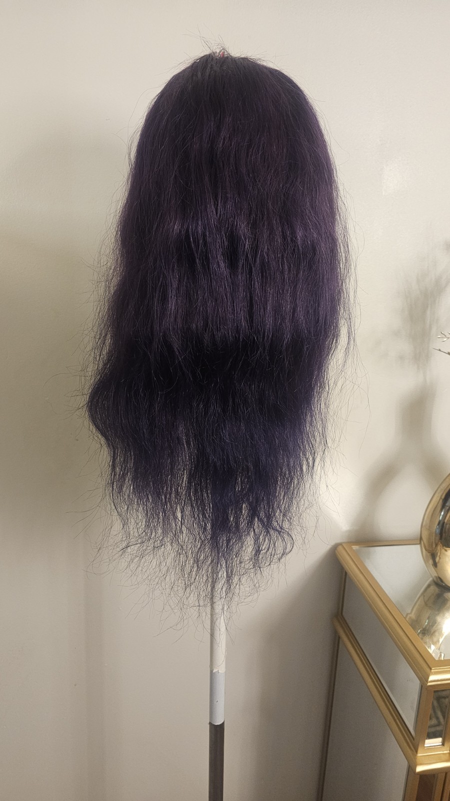 High-Quality Regular Top 24″ Purple Wavy 150% Virgin Human Hair Lace Wig