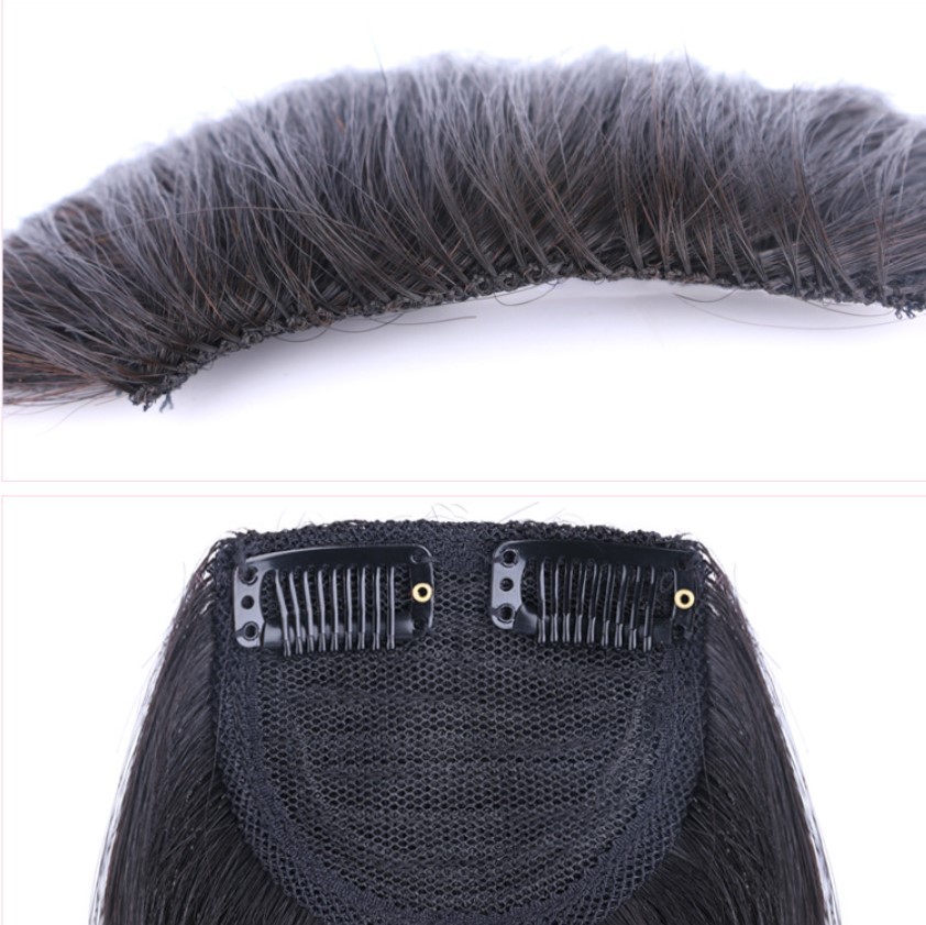 15 cm Human Hair Mini Topper Toupee Bangs Clip Hairpiece Top Wig For Women Men