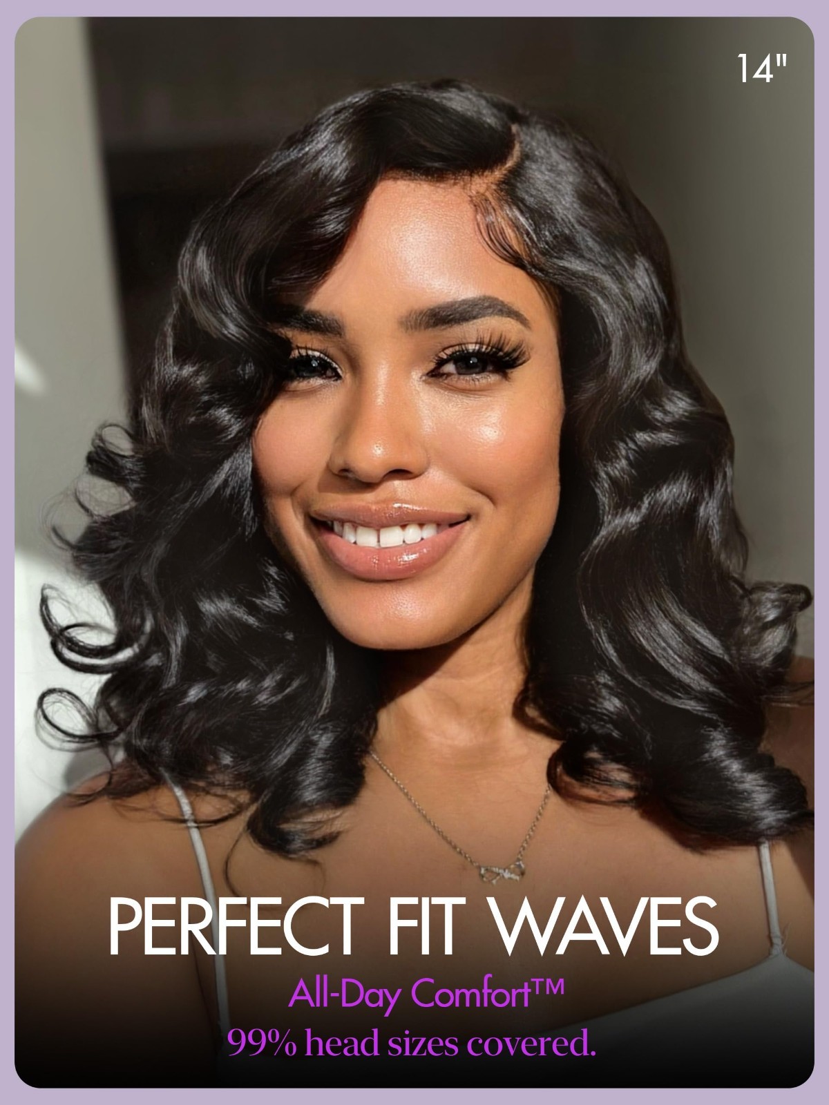 100% Human Hair Loose Wave Wig – 18″ Glueless Lace Front, Pre-Plucked, Natural C