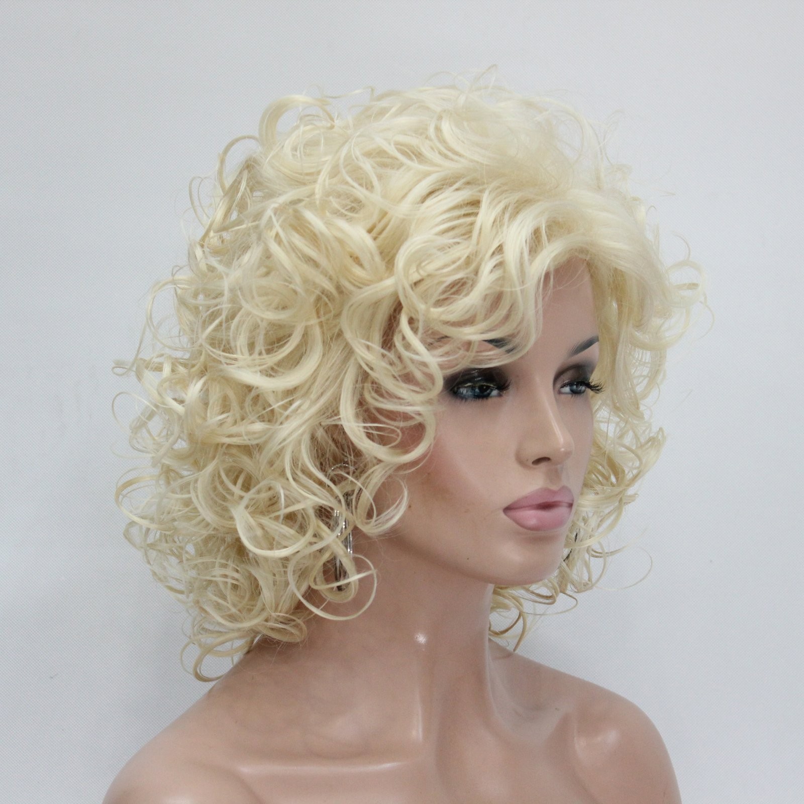 Lydell Short Soft Super Curly Layered Natural Movement Synthetic Wigs 613 Blonde