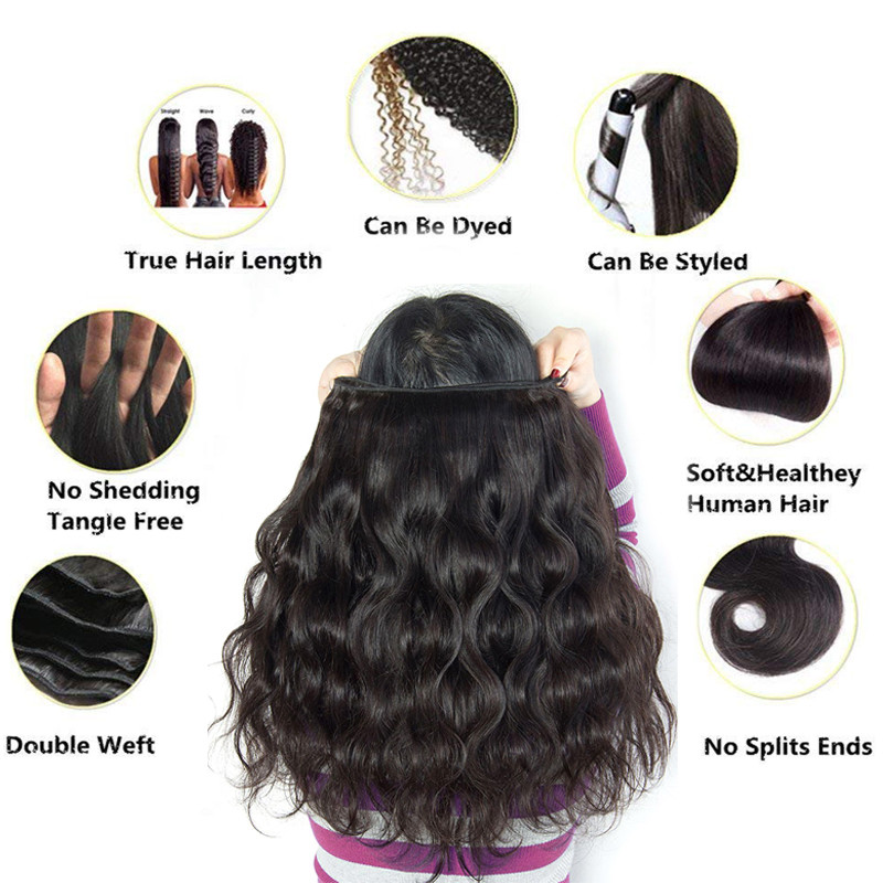 Body Wave/Straight Malaysian Virgin Human Hair 1-4bundles Weave CLEARANCE US HOT