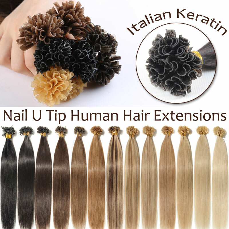 Nail U Tip Pre Bonded 100% Human Remy Hair Extensions 200strands Thick Highlight