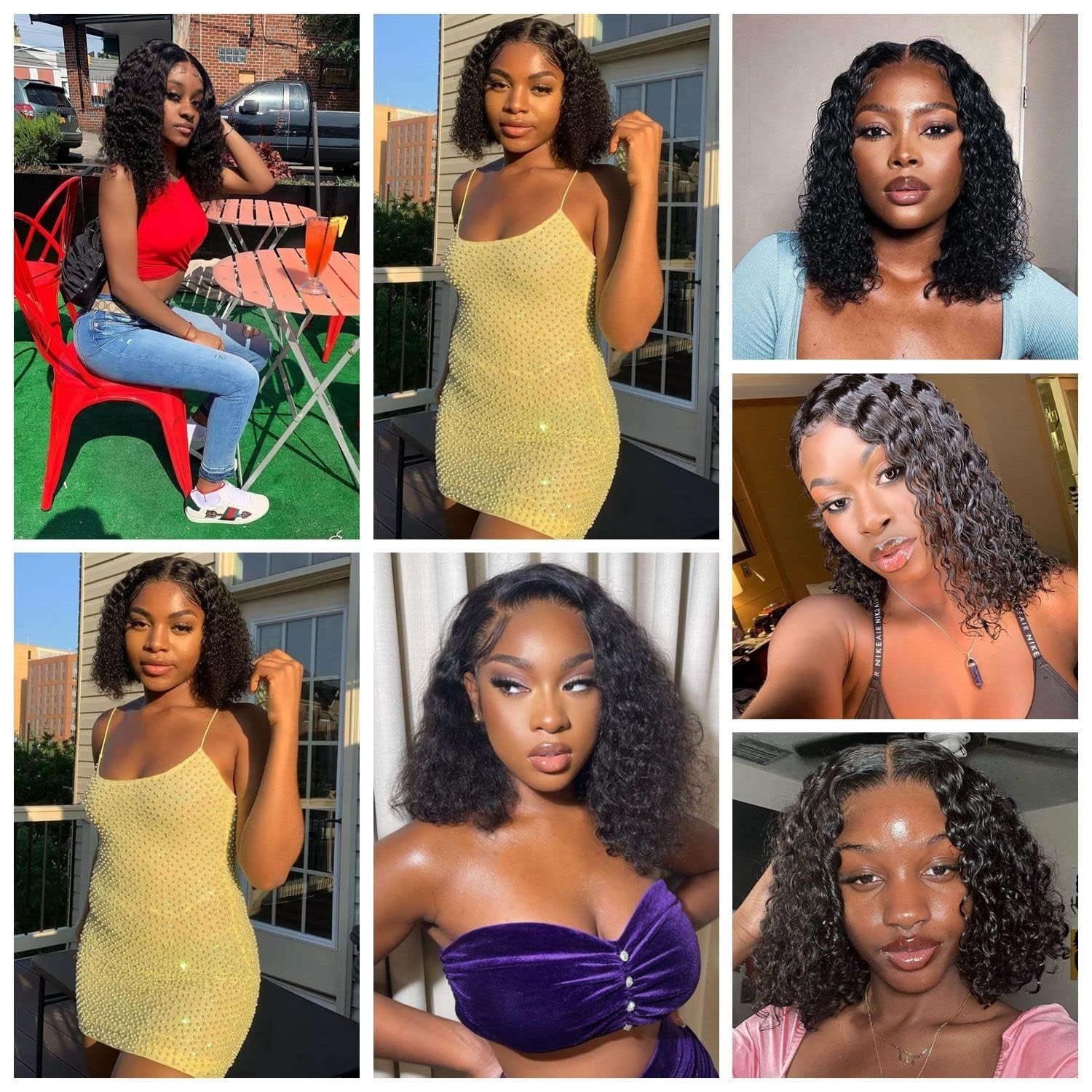 Curly Lace Front Wig Human Hair Pre Plucked for Women Glueless 13×4 Lace Bob Wig