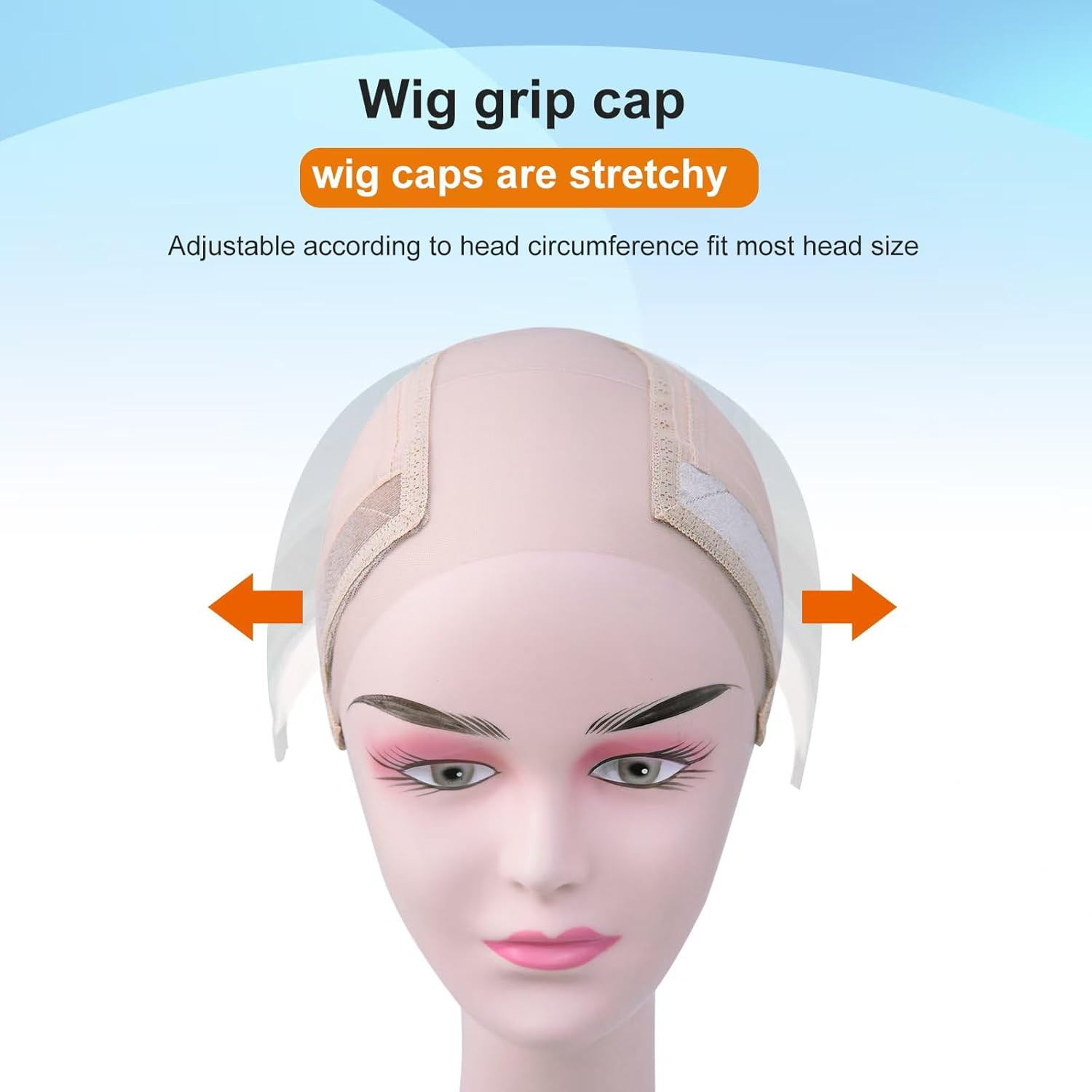 Wig Cap with Grip Band for Keeping Wigs in Place wide Transparent Lace Non Slip