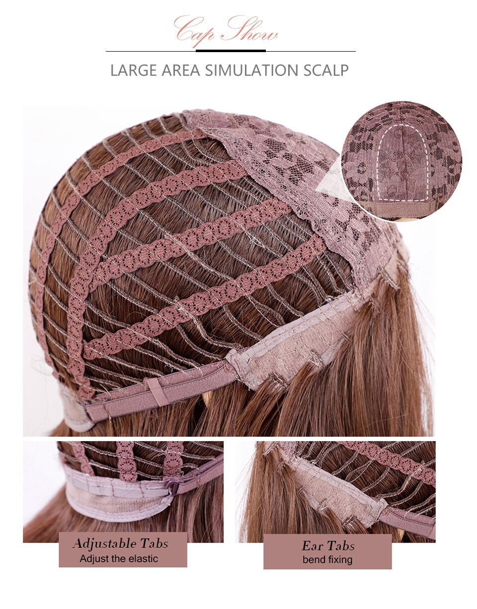 Short Bob Rooted Platinum Blonde Mix Synthetic Hair Wigs Women Soft Natural