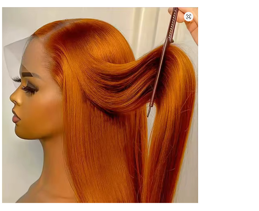 350 Ginger Orange Straight Human Hair Wigs 13X4 Hd Lace Frontal Wigs 250%