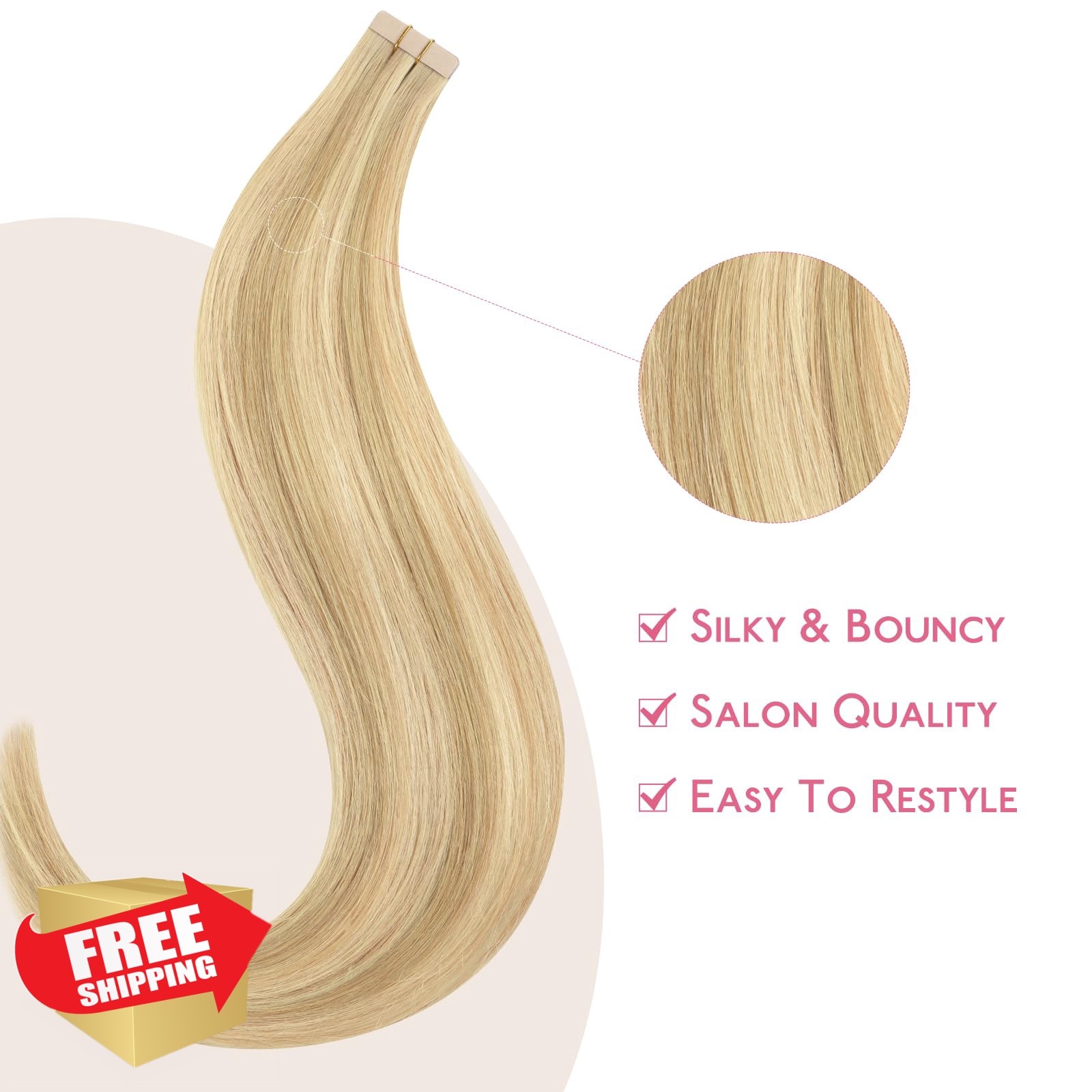 Wennalife Light Blonde Golden 16 Inch Tape Ins