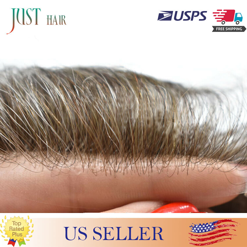 Invisible Mens Hair Replacement Ultra Thin Skin Toupee Poly Hairpiece PU Systems