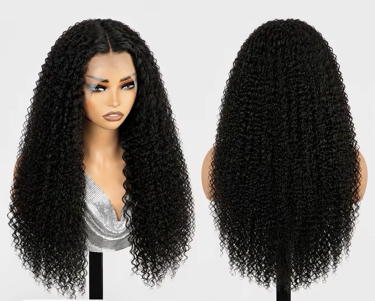 Jerry Curly Natural Black 180 Density HD Lace Lace Wig T Part Lace