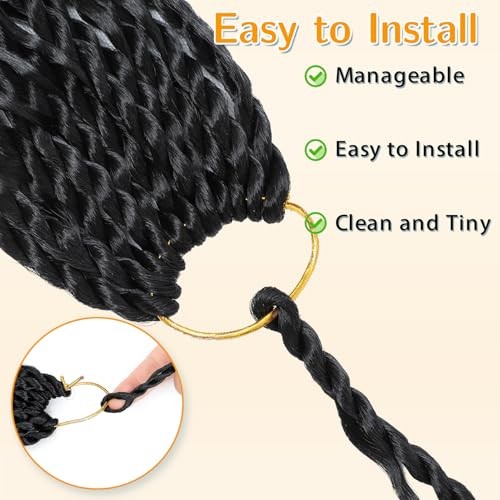 14 Inch Senegalese Twist Crochet Hair with Curly Ends 8 14 Inch (8Packs) 1B#