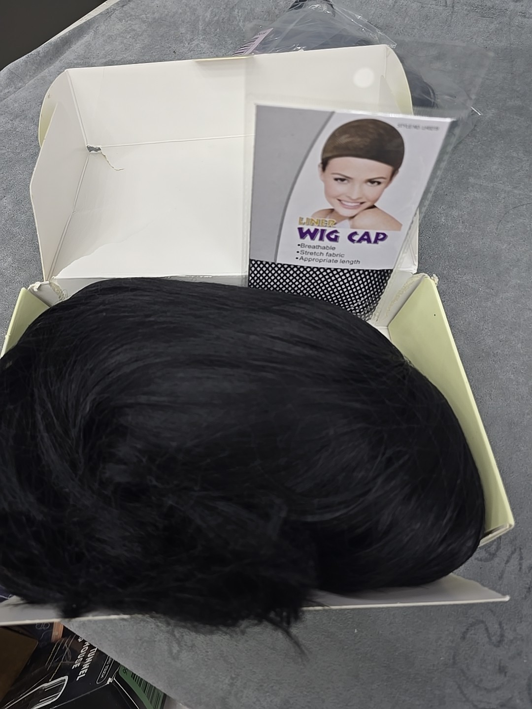 Black Short 10-in Bob With Bangs High Temperature Fiber Wig – Open Box