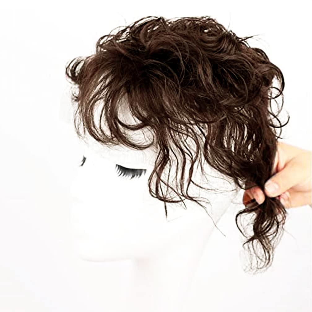 Fluffy Curly Wavy 100% Remy Human Hair Wiglet Topper HairPieces For Women