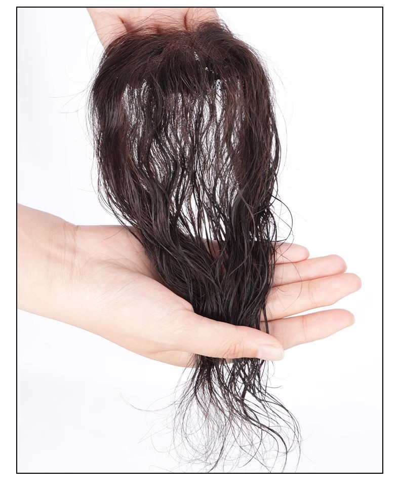 Curly Wavy Hair Clip In 100% Human Hair Toppers -Loss Thin Hair Top Replacement