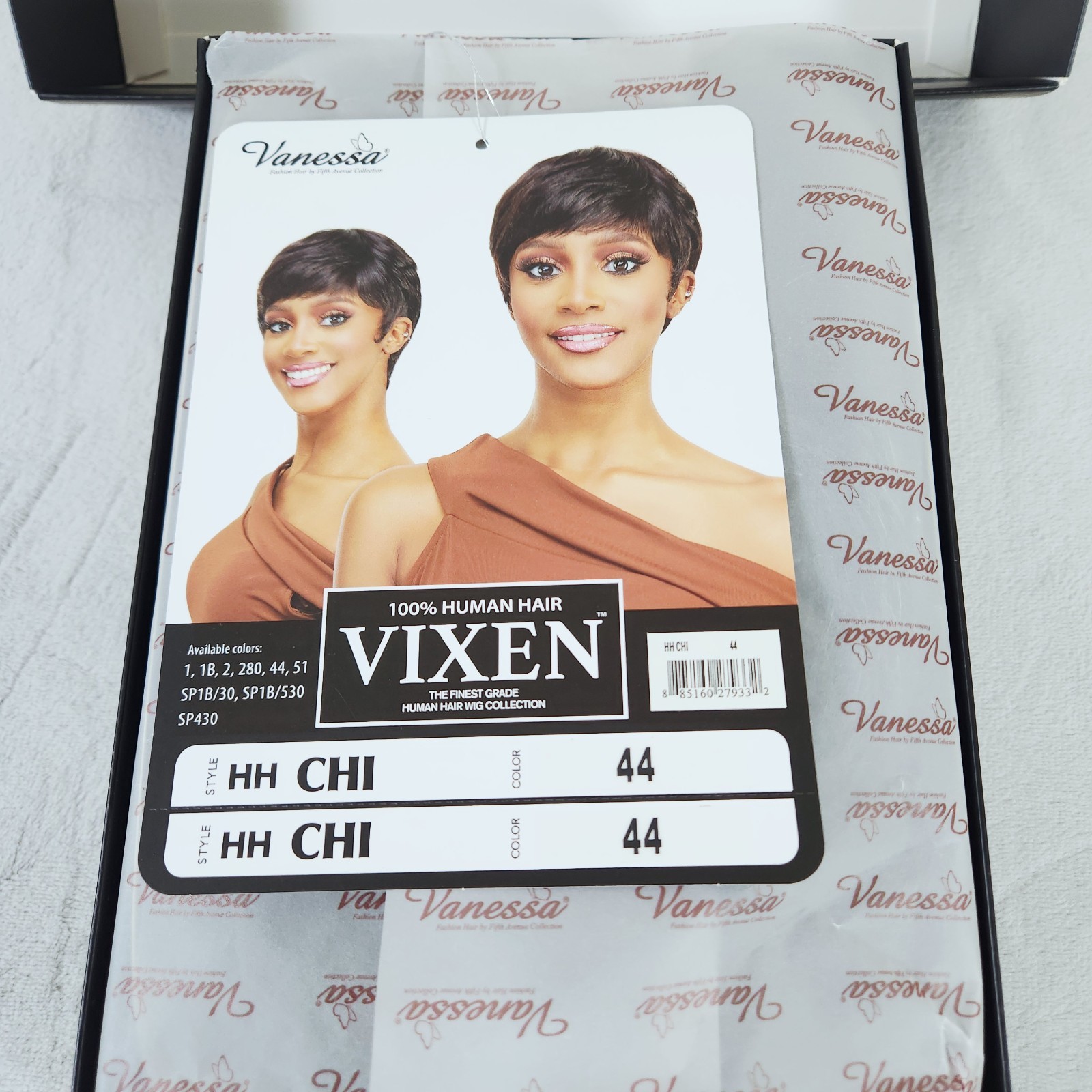 Vixen Wig Vanessa 100% Human Hair Adult HH CHI Short GRAY Color 44 NEW in Box