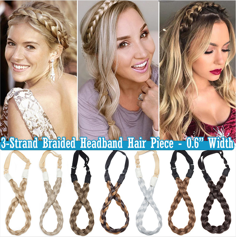 BRAIDED Hair Plait Thick Chunky Headband French Twist Braid Band Fake Extension