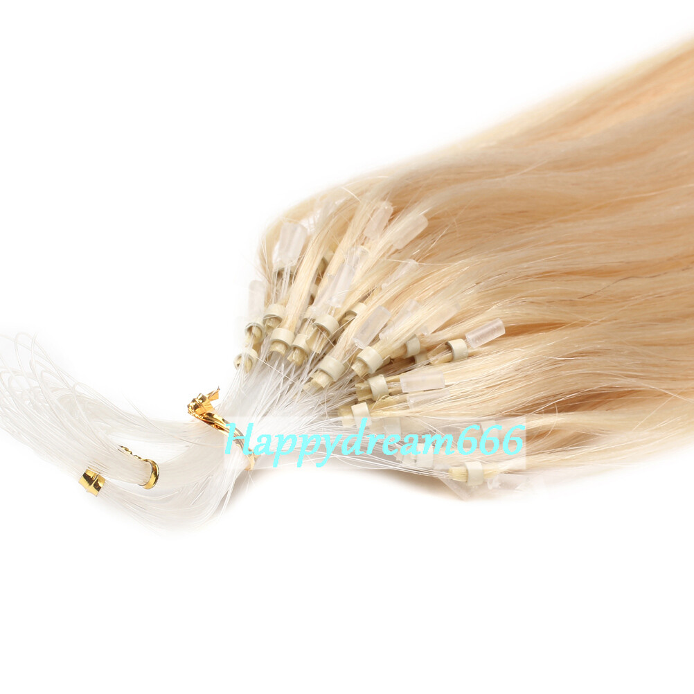 Micro Rings Link Loop Beads Tip 100% Real Remy Human Hair Extensions Natural US