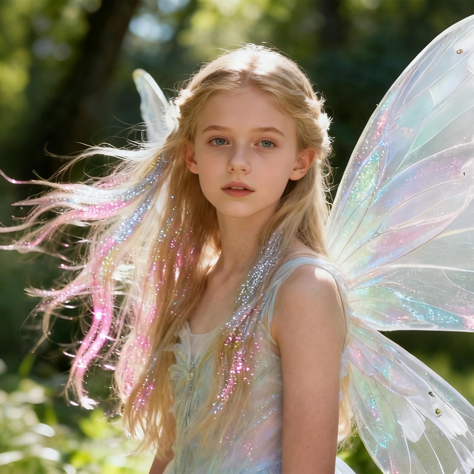 8400 STRANDS Hair Tinsel Kit for Girls, 24 Colors 48 Inches Fairy Hair Tinsel