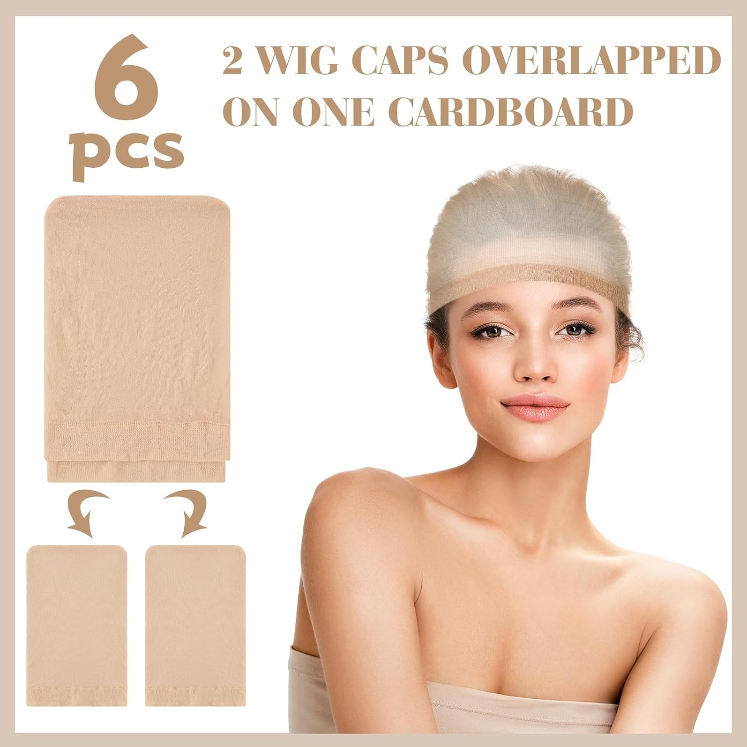 6 Pcs Wig Cap for Women, Mesh Stocking Wig Caps Net Closed End Hair Mesh