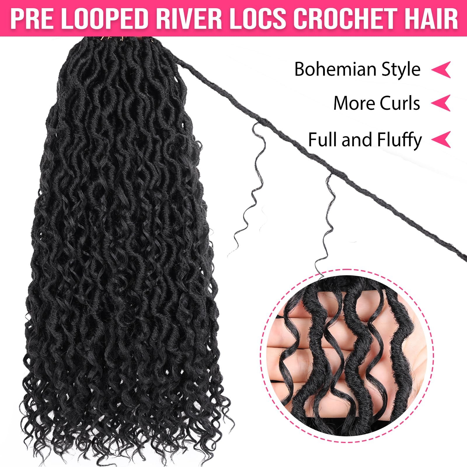 Ruiyok 8 Packs Goddess Locs Crochet Hair 10 Inch Short Faux Locs Crochet Hair