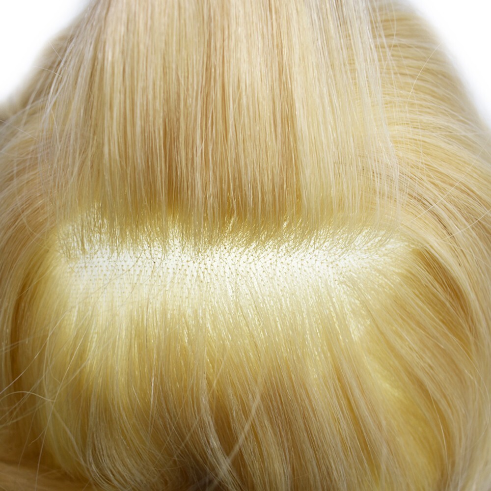Mens Toupee Hairpiece Fine Mono Poly Human Hair Replacement System Wigs for Men