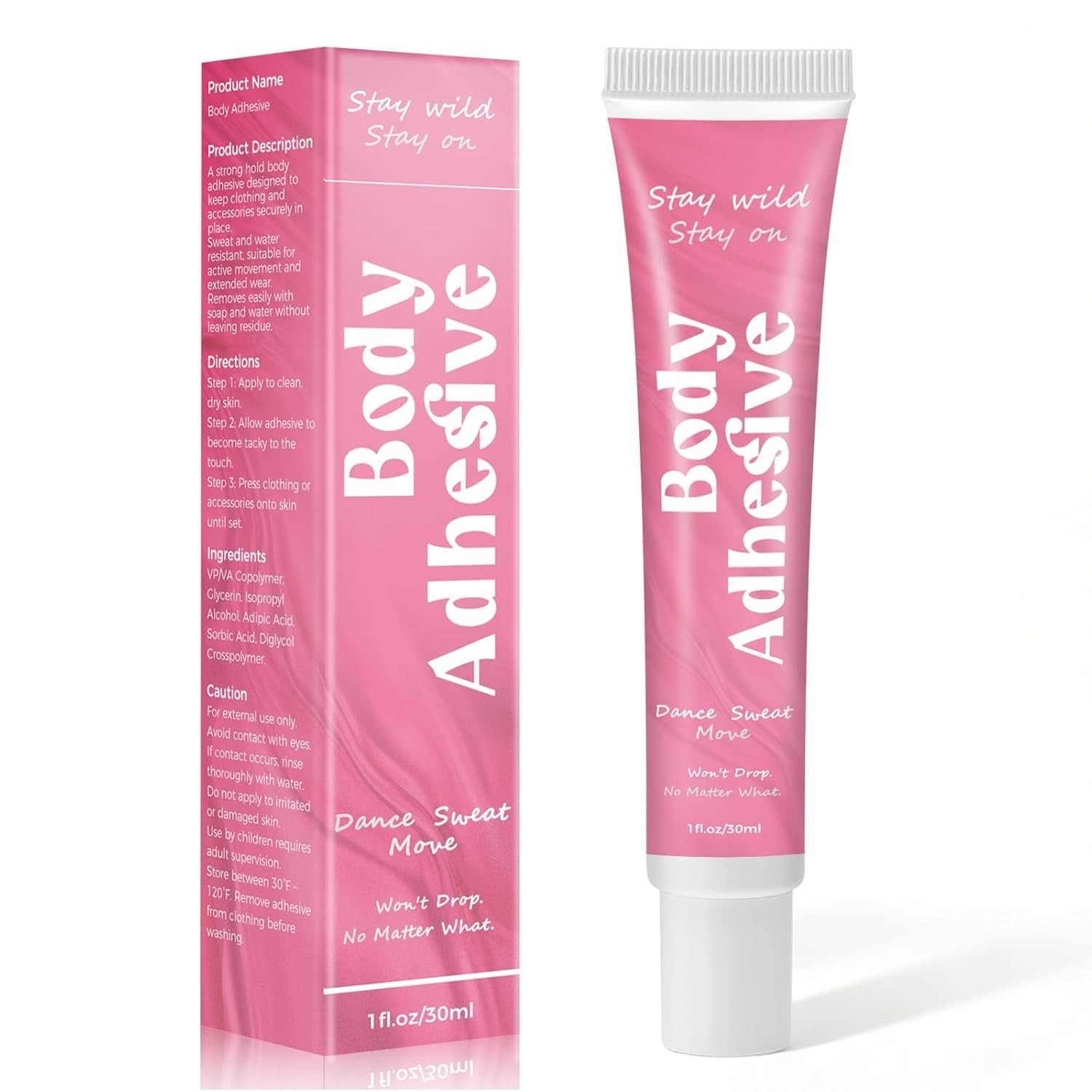 Body Adhesive Glue for Clothes & Skin, Body Glue, Sweat Resistant, Water Wash…