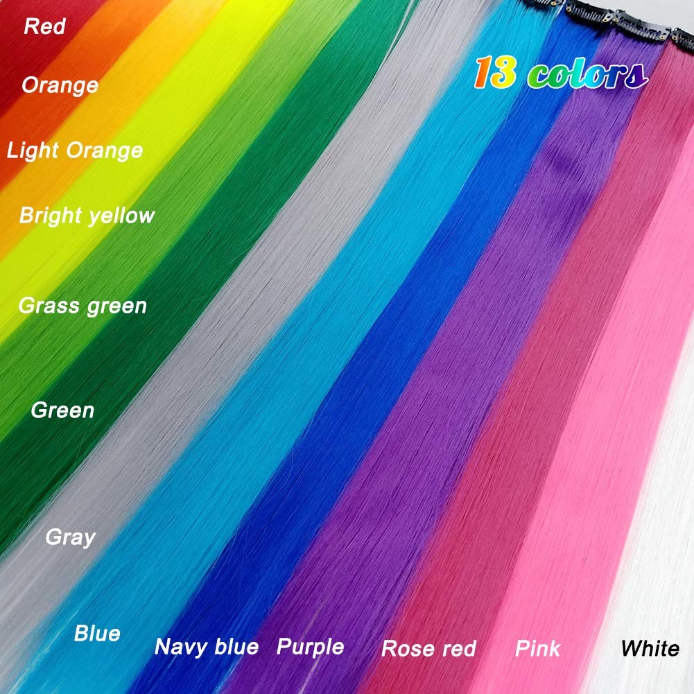 26 Packs Colored Hair Extensions 20Inch 26 Count (Pack of 1), 13color-26pcs