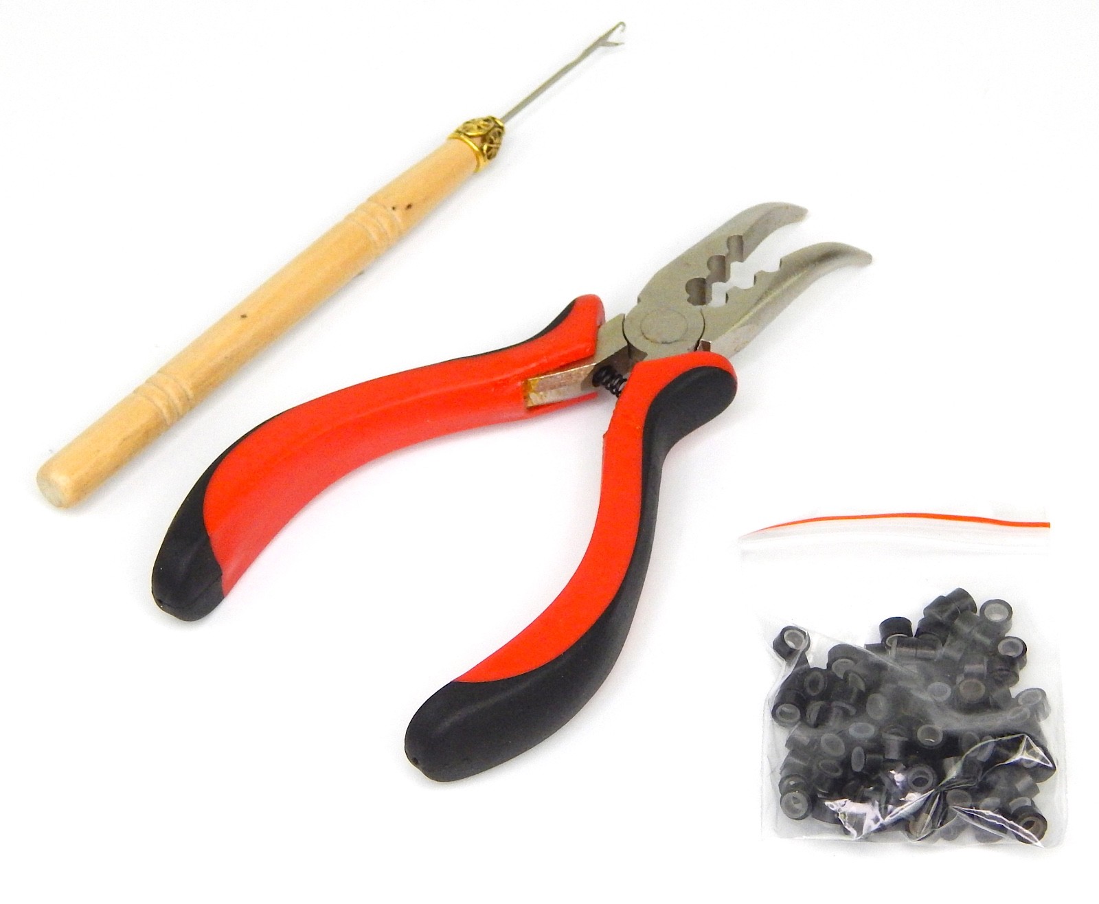 Feather Hair Extension Tool Kit for Micro Ring Beads