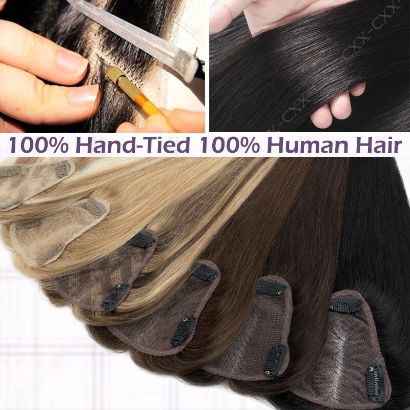 8x10cm Swiss Lace Clip in Topper Remy Human Hair Women Toupee Free-Part Straight