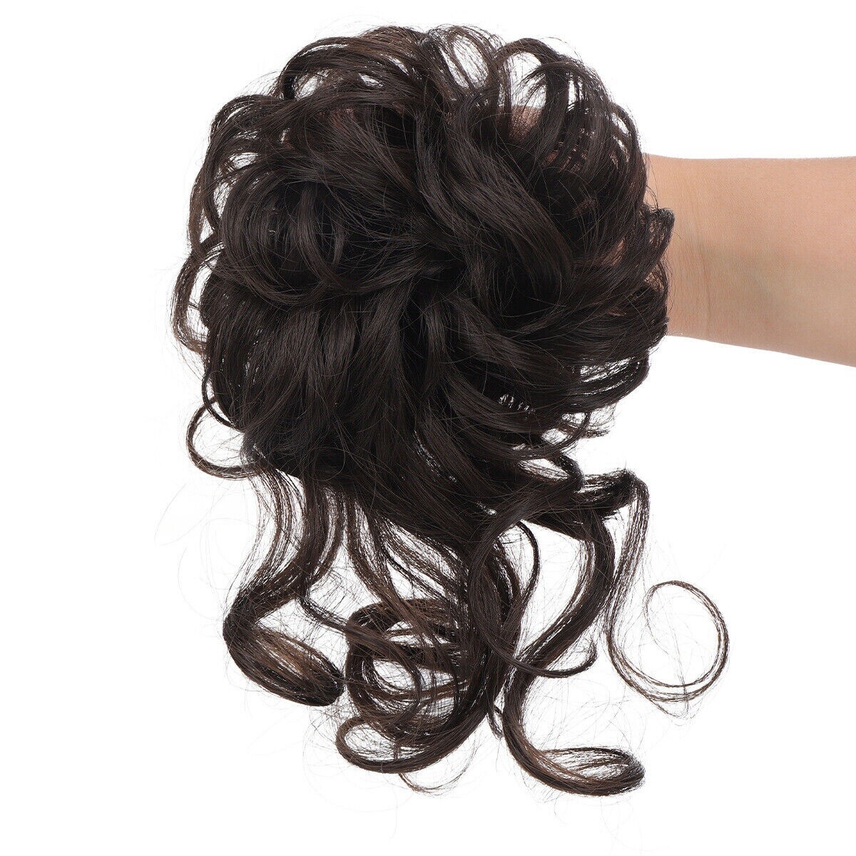 Curly Messy Bun Hair Piece Scrunchie Updo Thick Hair Extensions Real As Human US
