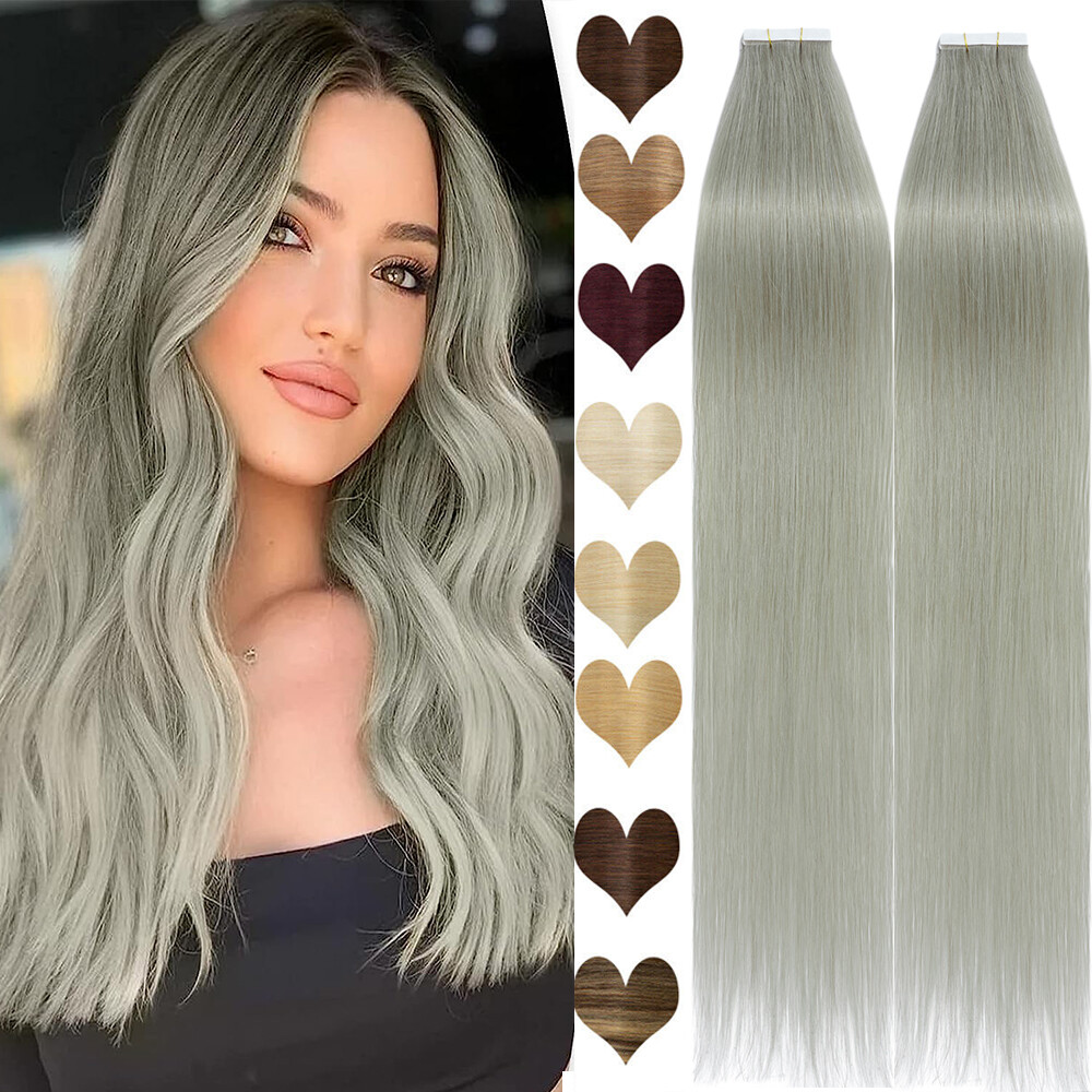 Invisible Tape In Skin Weft 100% Remy Human Hair Extensions Thick Ombre 25g-200g