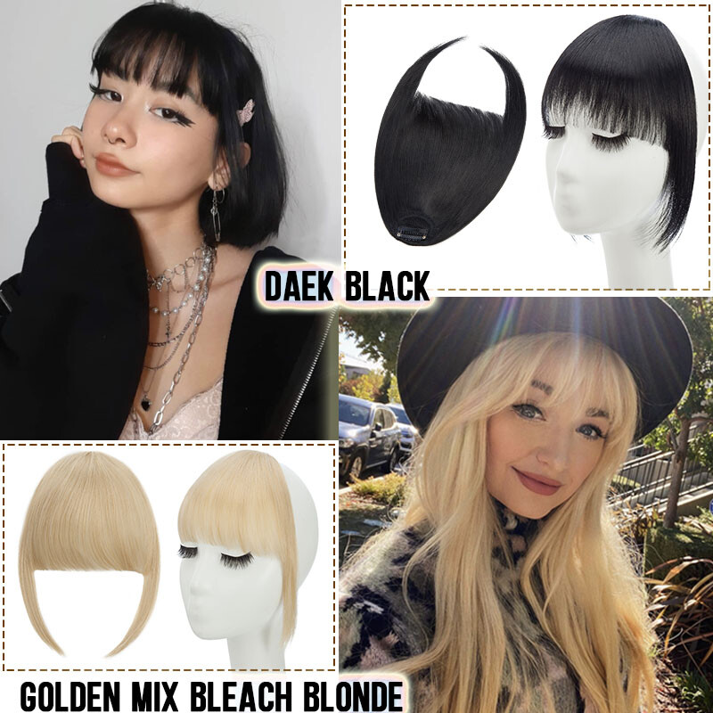 Natural Air Fringe Bangs Clip In Hair Extension One Piece Real Thick as Human