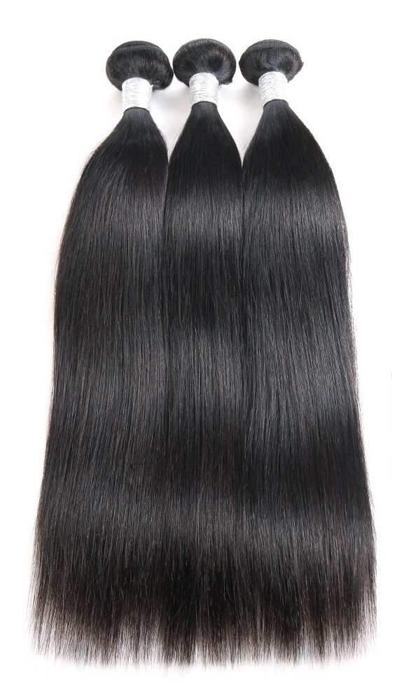 Brazilian Straight off Black #1B 100 Human Hair 1 bundle and 3 bundles deal