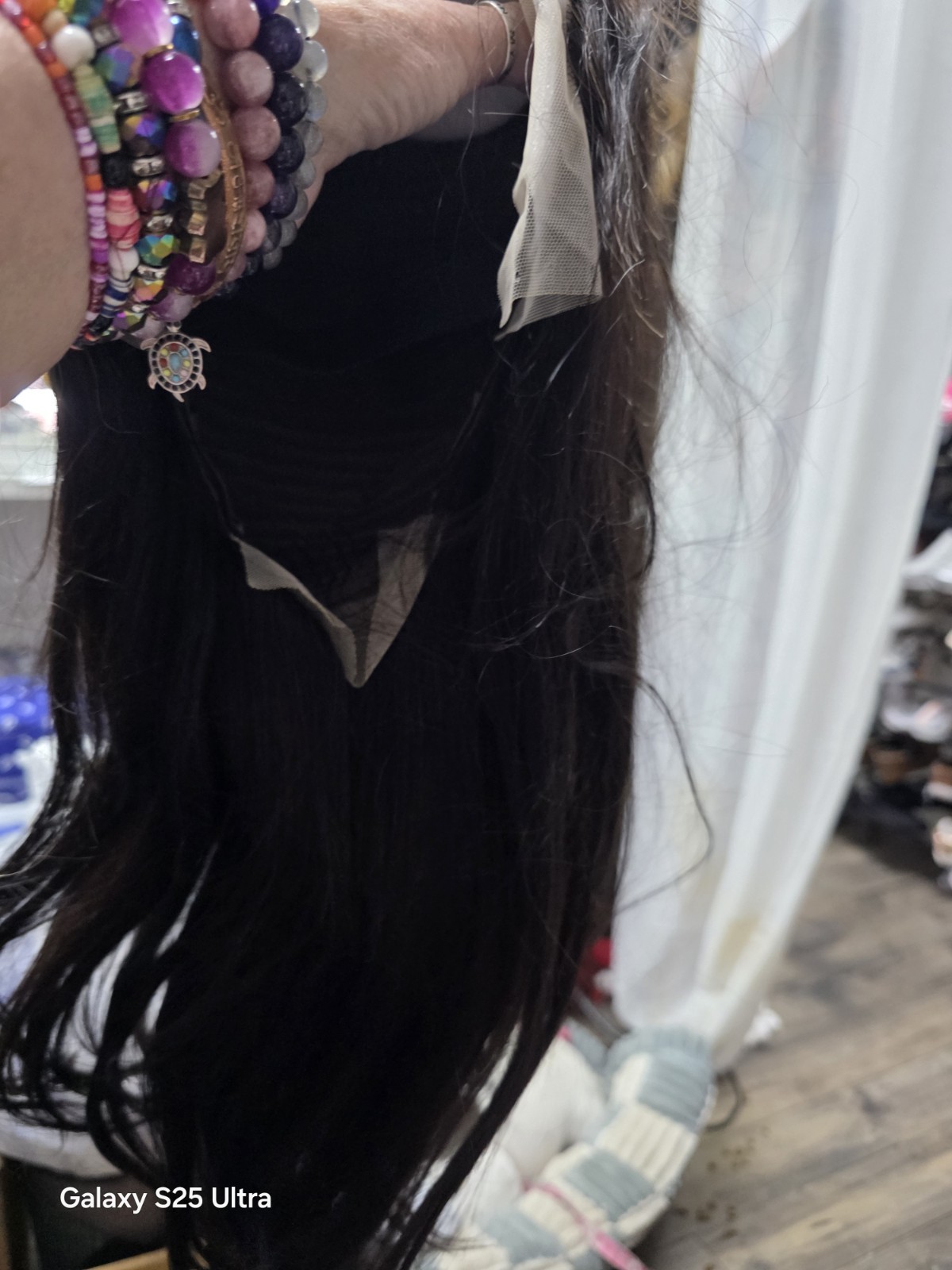 Mookuy Dark Brown Straight Lace Front Wig 21-30in Clip-In Free-Part Synthetic