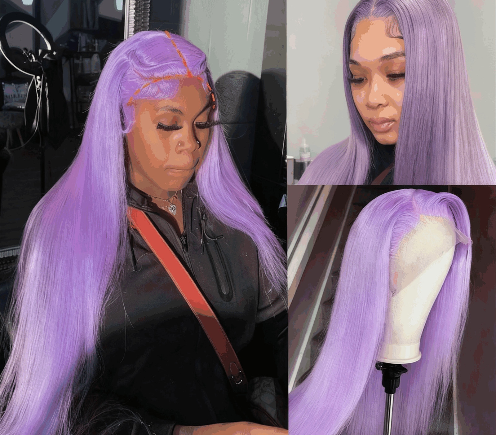 Cyan Blue Body Wave 13×6 Lace Front Wig Human Hair 613 Blonde Green Ombre WIg